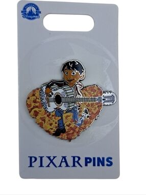 Disney Pixar Kids Miguel Guitar Enamel Pin - Brown, White, Black